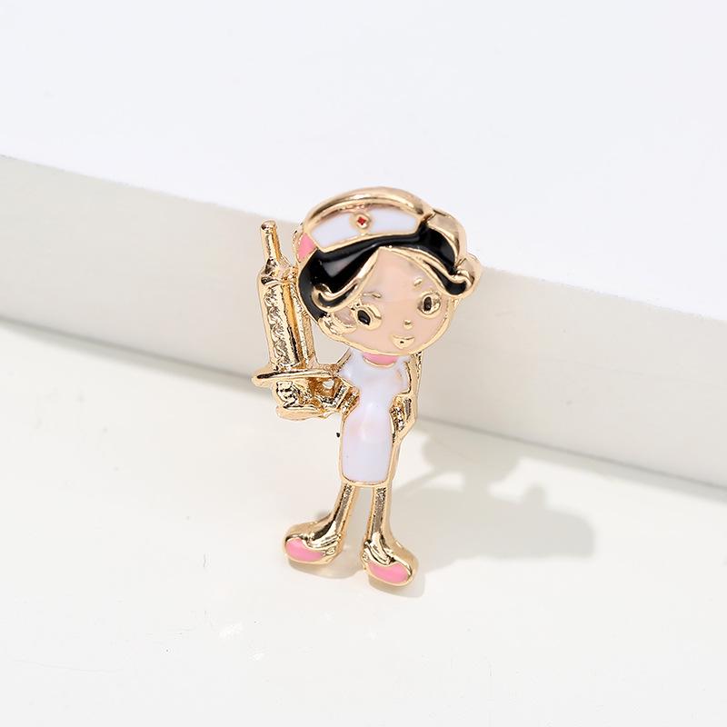 Wuhan Hospital Epidemic Prevention Brooches: Cartoon Series with Thermometers, Caring Doctors, Nurses, and More Creative Designs.