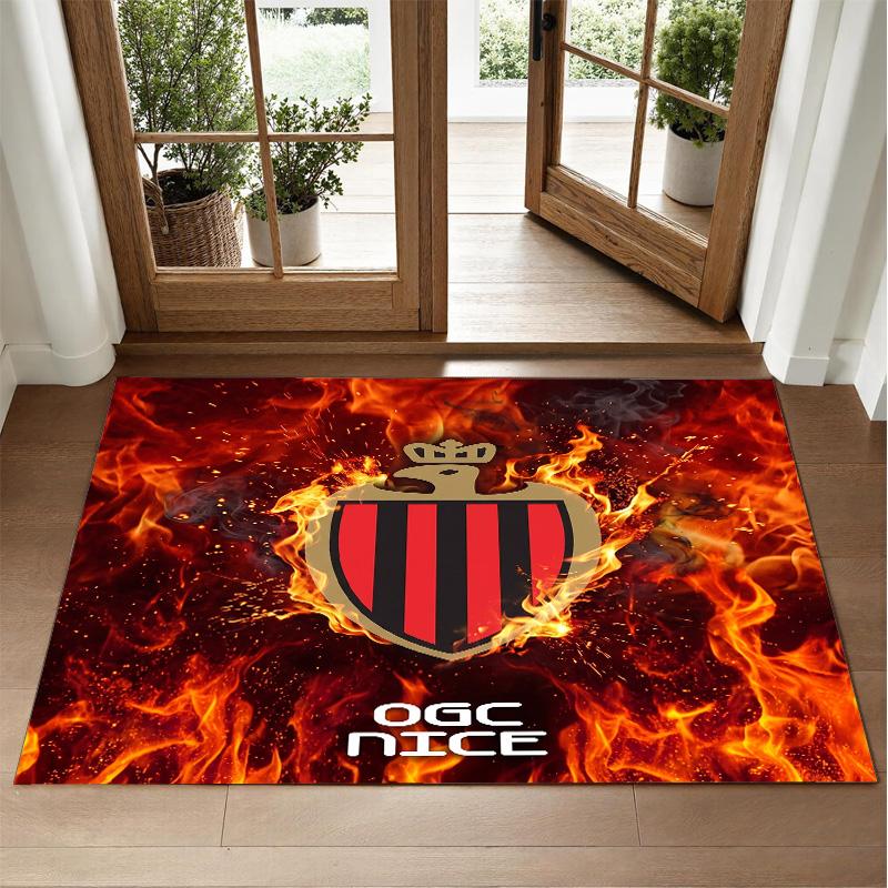 OGC Nice FC Design Crystal Velvet Rug Soft Decorative Mat for Bedroom Entrance