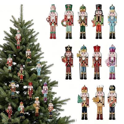 Christmas Nutcracker Ornaments Small Wooden Soldier Nutcracker Hanging Decoration for Christmas Tree Holiday Party Decor