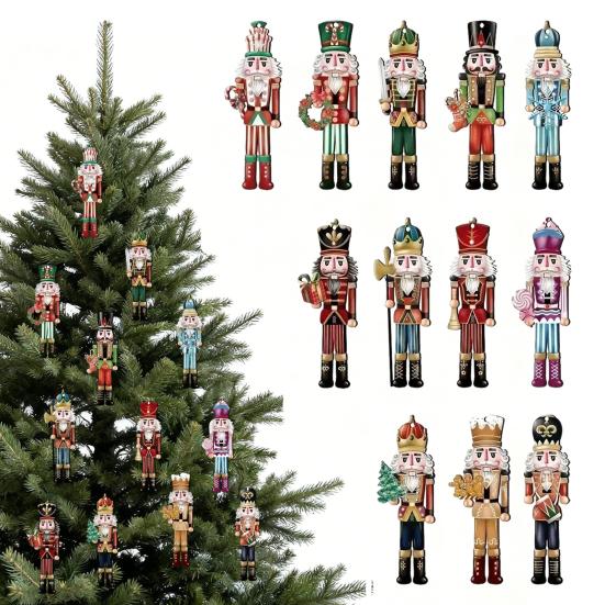 Yousheng Christmas Nutcracker Ornaments Small Wooden Soldier Nutcracker Hanging Decoration for Christmas Tree Holiday Party Decor