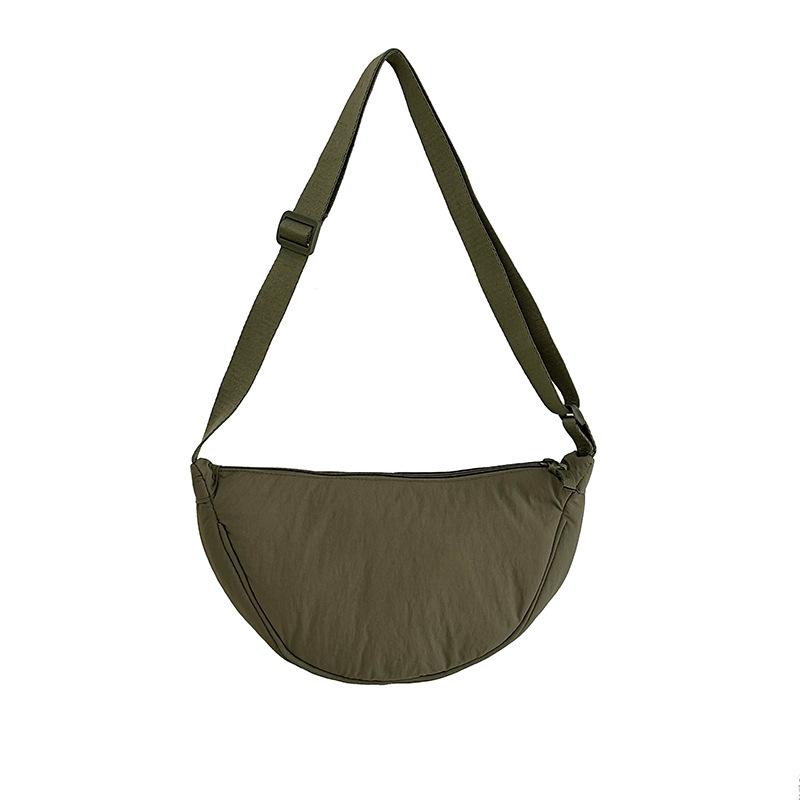 New Student Portable Shoulder Bag Women Go Out for Leisure Travel Light Messenger Bag Solid Color Simple Dumpling Bag