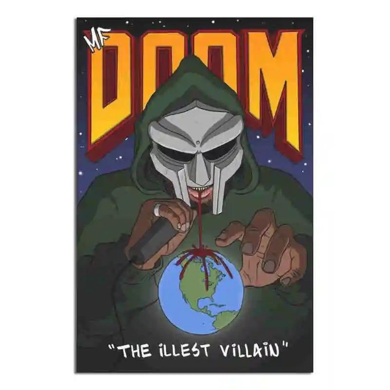 Rapper Hip Hop Rock Music Band MM Food Mask MF Doom Comic Album Poster Aesthetic Canvas for Wall Art Living Room Home Decoration