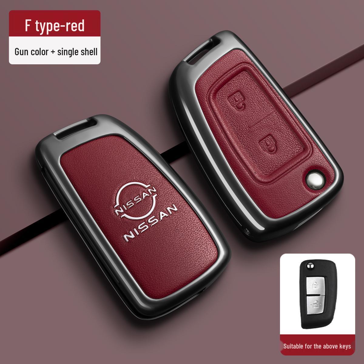 Compatible Nissan Sylphy, Teana, Livina, Sunny, Qashqai Key Case & Car Key Bag with Buckle