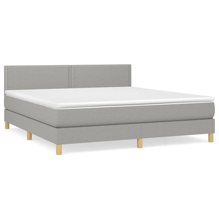 Maison Exclusive - Sommier à lattes de lit avec matelas Gris clair 180x200cm Tissu