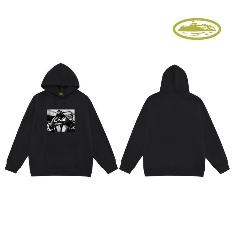 CORT Alcatraz Distressed Hoodie Men Streetwear Loose Fit Couple Sweatshirt Winter
