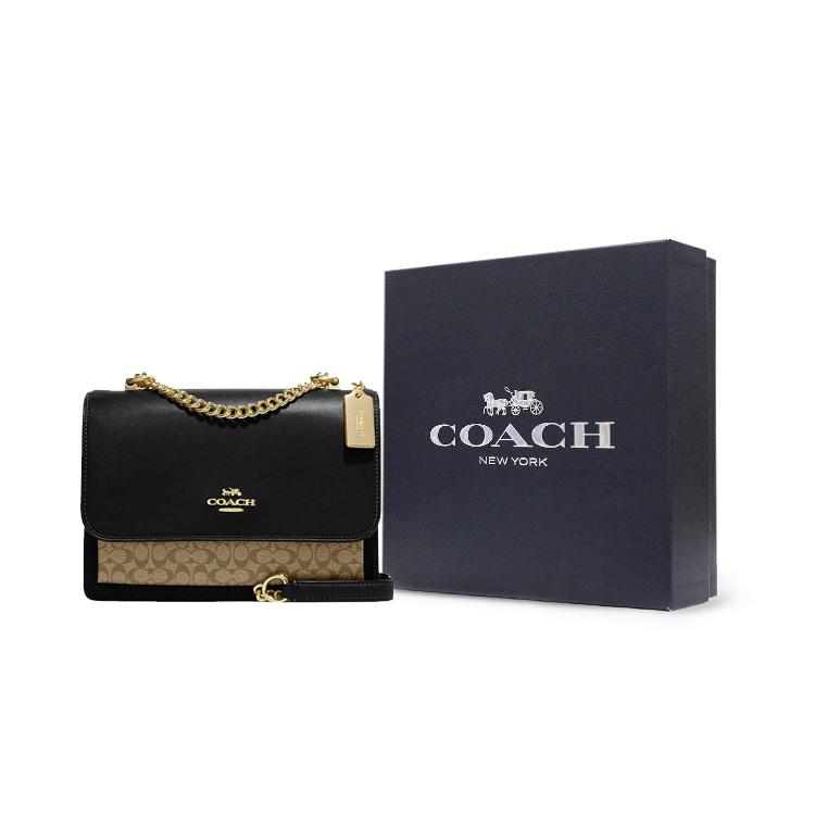 COACH Klare Canvas With Leather Crossbody Bags Regular Women's Black & Brown CJ943-IMCBI