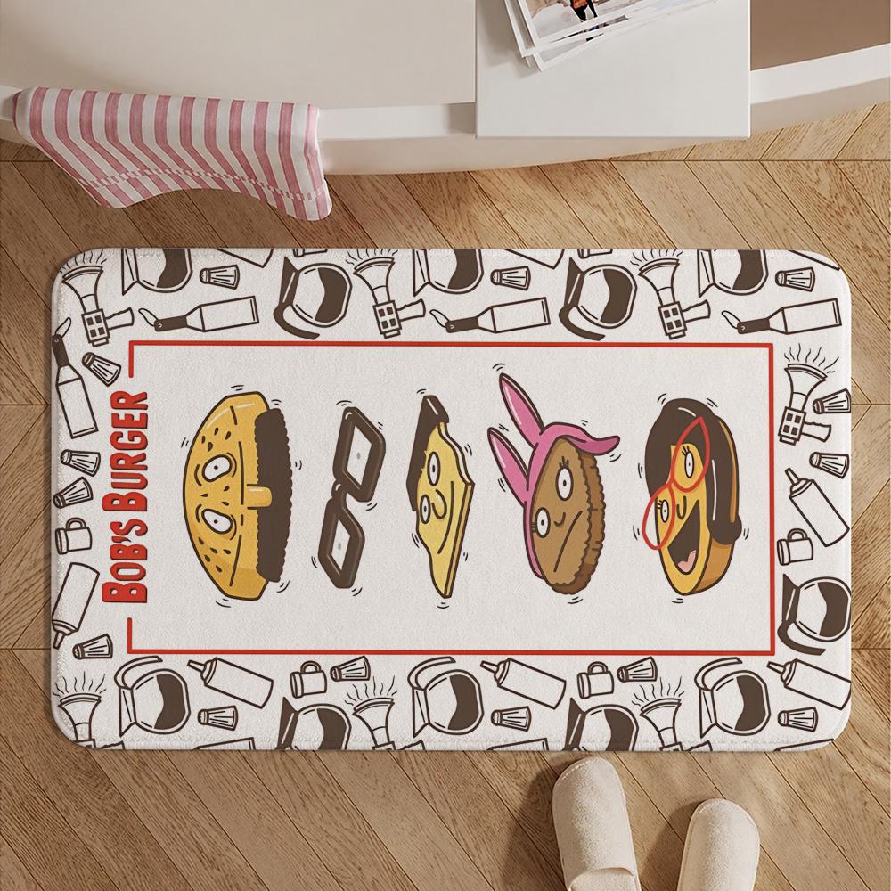 Animation-Bob's BurgersS Floor Mat Soft Non-Slip Bath Mat, Bedside Carpet, Absorbent Doormat for Home