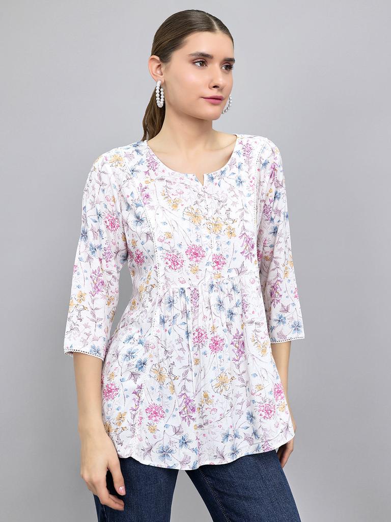 Monte Carlo Women Regular Fit Off White Top