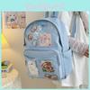 Backpack Simple Student With Transparent Compartments And Badges Pendant