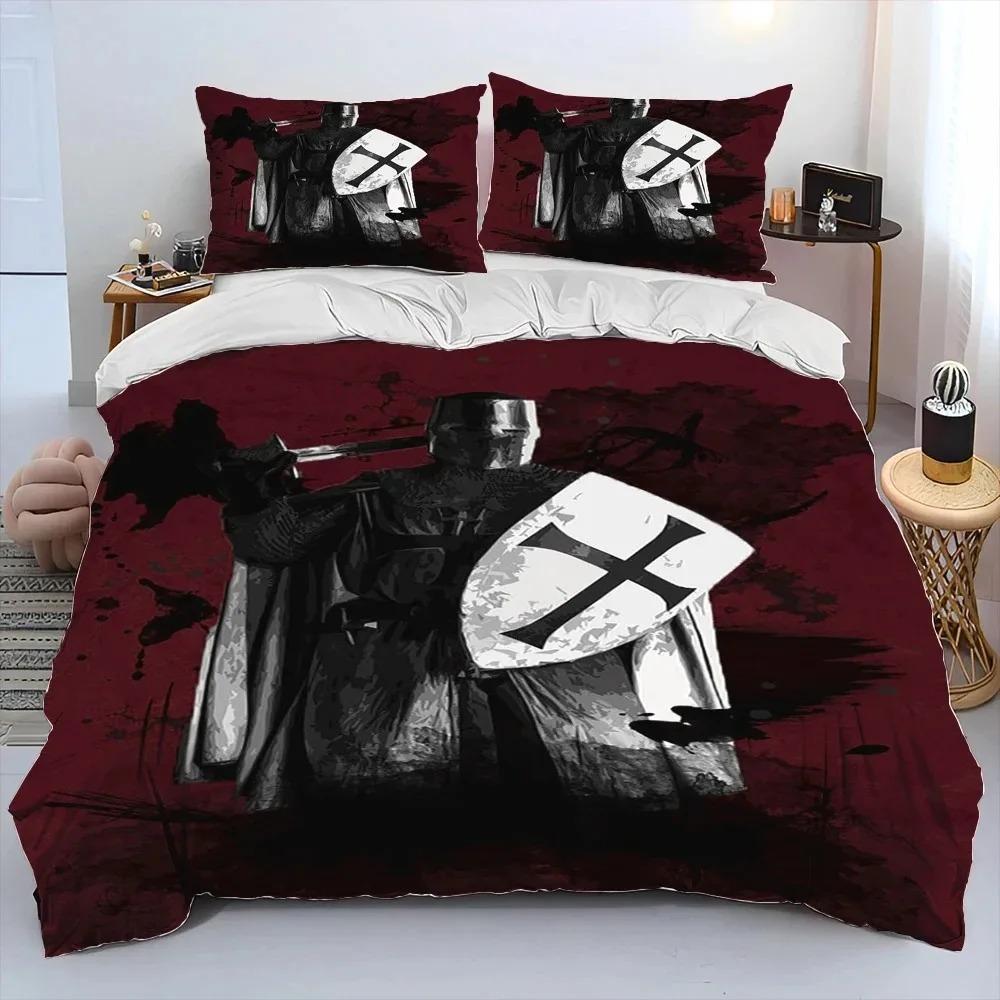 Cavalier Knight Templar Crusaders Comforter Bedding SetDuvet Cover Bed Set Quilt Cover Pillowcaseking Queen Size Bedding Set