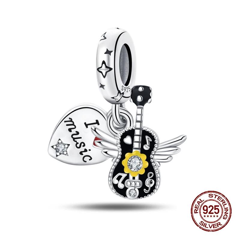 Music Lovers Earphone Tapeguitar Sax Musical Charms Beads Fit Copper Bracelets Diy Jewelry Women Party Gift