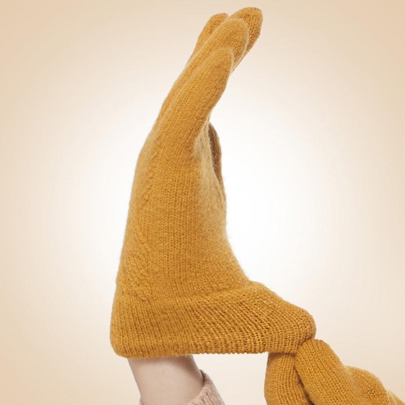 Modische Gestrickte Dicke Handschuhe für Männer & Frauen Einfarbig Argyle-Muster Winddicht Warm Herbst Winter Vollfingerhandschuhe