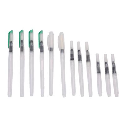 12 Pcs Water Brush Pen Set Large Capacity Refillable Watercolor Brush Pen for Painting Mixed White