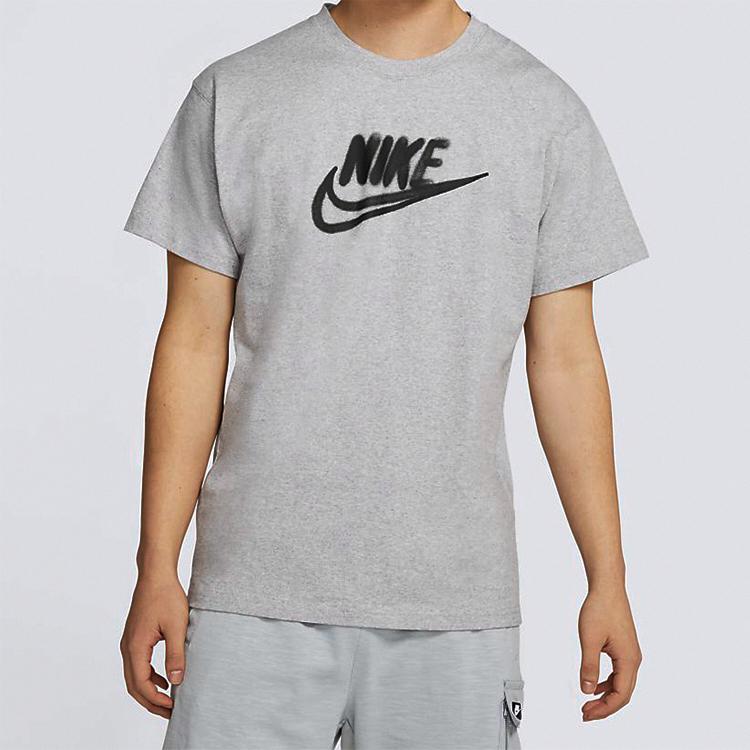 Nike Graffiti Logo Print Short Sleeve T-shirt Men Tops Light-Grey CT6491-902