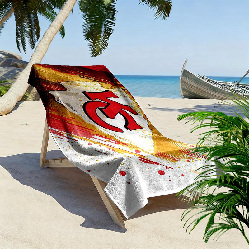 Kansas City Chiefs2 Print Beach Towel, Large Soft Quick Dry Towel for Beach Camping Swimming