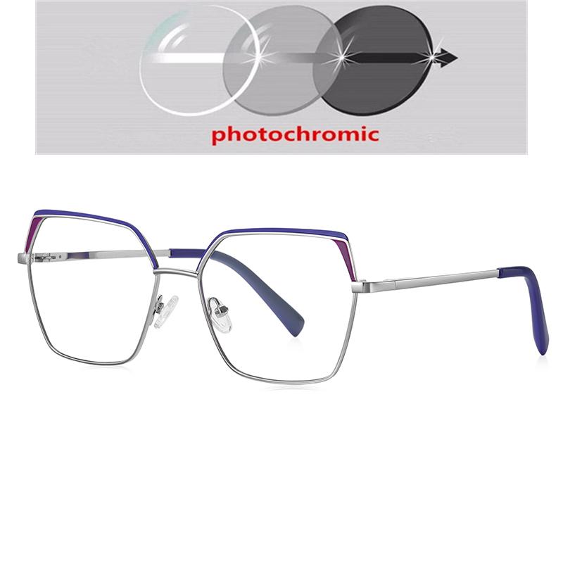 Blue Light Blocking Polygon Shortsighted Prescription Eyeglasses Women Fashion Student Optical Glasses Myopia -0.5 -0.75 To -6.0