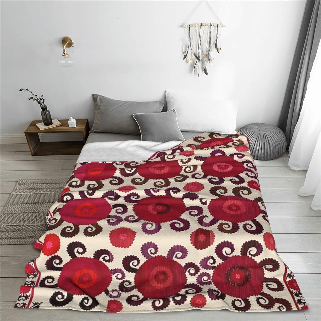 Samarkanda Antyczny Południowo-Zachodni Uzbekistan Suzani Koce Miękki Ciepły Flanelowy Koc Narzuta Pokrowiec na Łóżko Salon Piknik Podróż