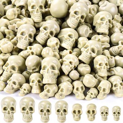 150Pcs Mini Skull Model Creative Halloween Skull Heads Flower Pot Table Decor