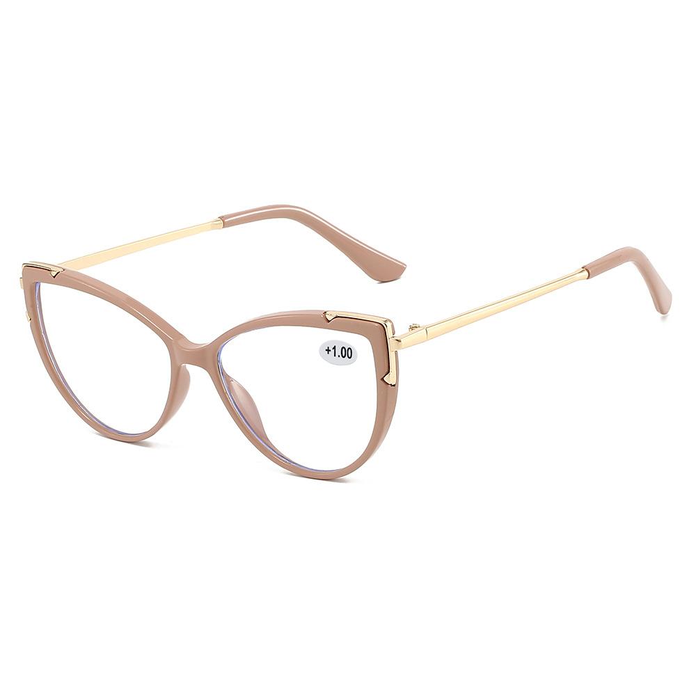 2528 Cat Eye Anti-Blue Glasses Women'S Fashion Cat Frame Ultra-Light Middle-Aged And Elderly High Definition Reading Glasses