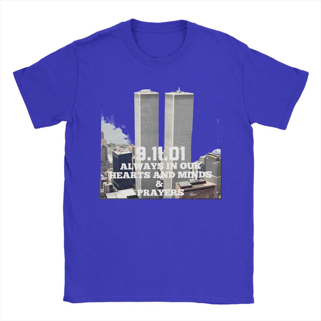 911 Anniversary Memorial Day T Shirt Men's  100% Cotton Fashion T-Shirt Never Forget Twin Towers  Tees Short Sleeve Clothes