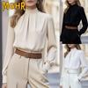 MGHR Women's Fashion Half Turtleneck Long Sleeve Spring Autumn Casual Blouses & Shirts
