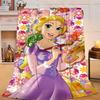 1PC Princess Rapun-zel Flannel Blanket Gift, Suitable for Both Men And Women, Soft Ideal for Beds And Sofa, Birthday Or Christmas Gift