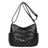 Gewebte Mehrschichtige Weiche Leder Schulter Crossbody Tasche