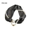 Magnetic Buckle Pearl Magnetic Clasp Scarf Thin Women's Shirt Necklace Elegant Silk Scarf  Women