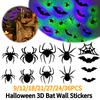 9-36PCS Lighted Wall Stickers 3D Wall Stickers Halloween 3D Bat Wall Stickers for Halloween Party Indoor Outdoor Decoration