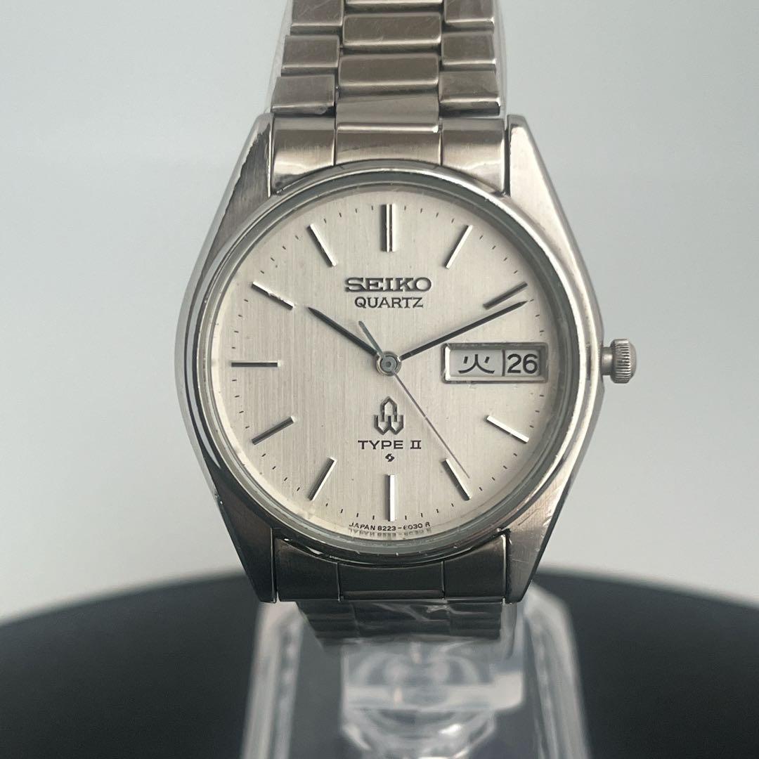 SEIKO TYPE II Кварцевые часы День Дата Seiko Серебристые