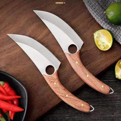 Coltello per disosso in acciaio inossidabile Coltello da cucina forgiato a mano da campeggio all'aperto mano nella mano con un coltello da carne