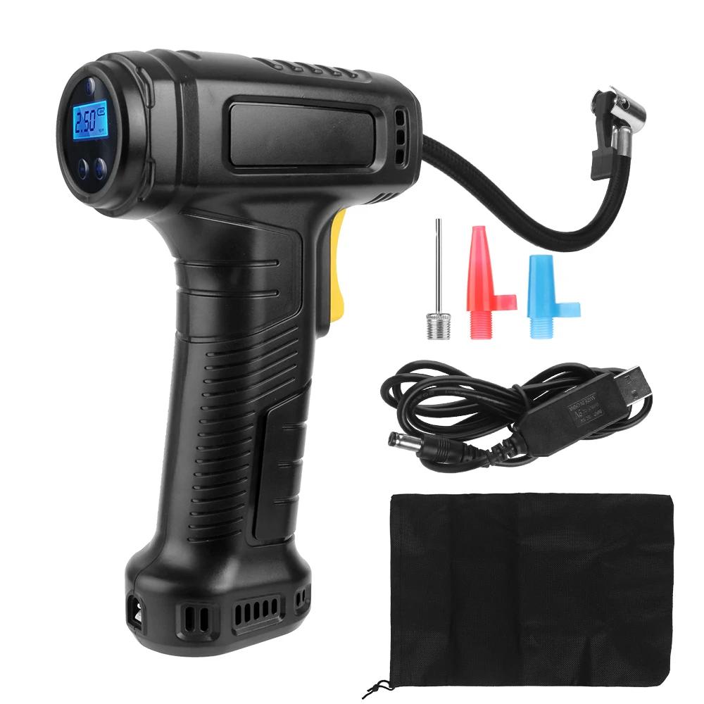 120W Portable Air Compressor, Wireless/Wired Tire Inflator Pump for Car, Bicycle, Motorcycle & Balls, Fast Handheld Air Pump