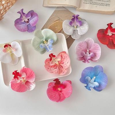 10pcs Silk Simulation Butterfly Orchid 9cm Fake Flower Head Wedding Ornamental