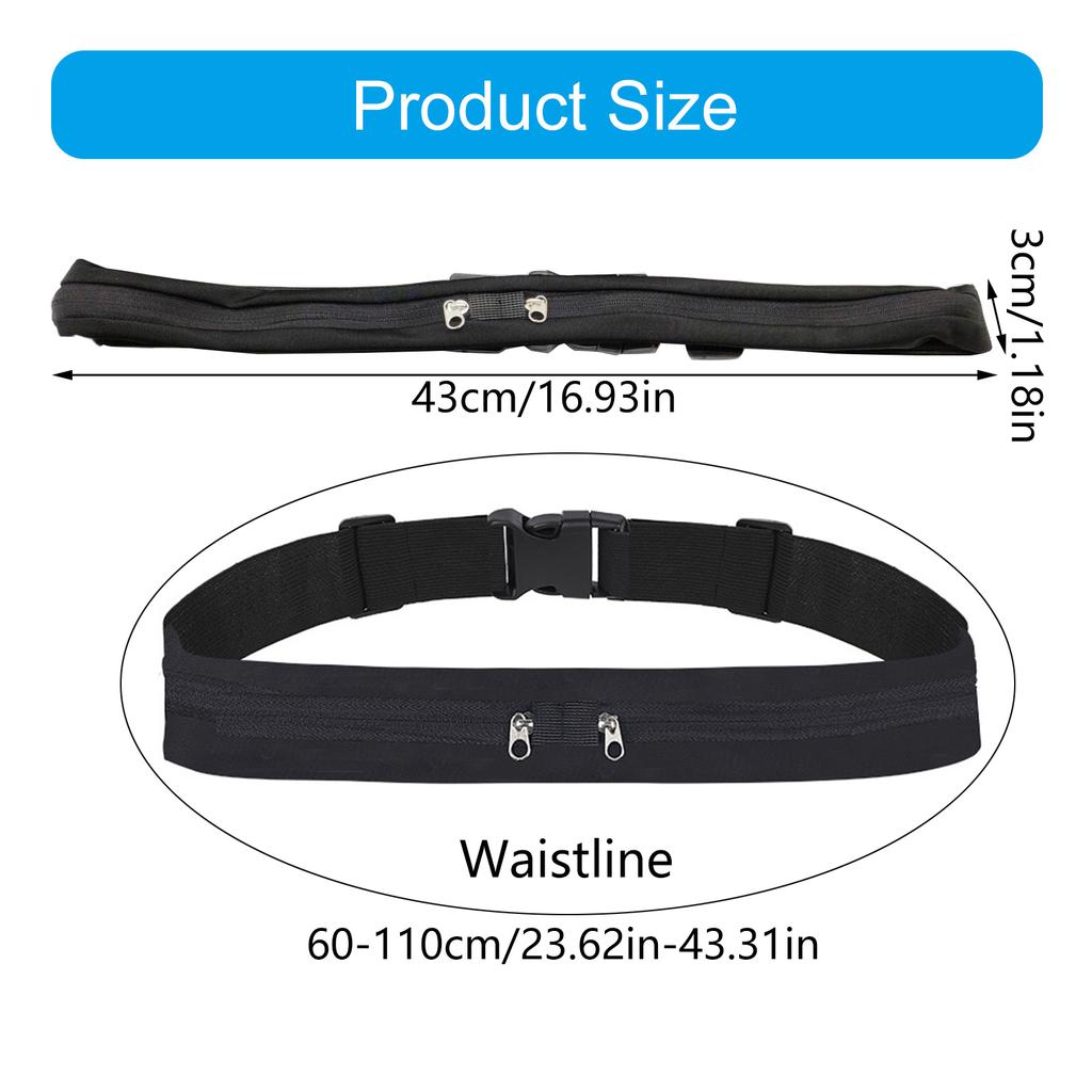 Running Belt Fanny Pack Breathable Concealed Waist Bag Invisible Waist Sports Belt Phone Pouches Gym Bag with Pockets