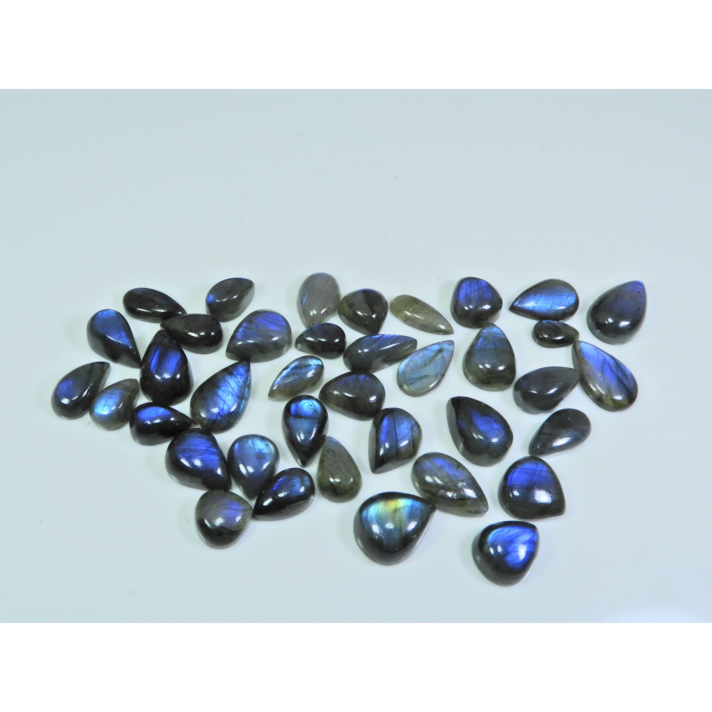 

3X9-10X15MM Natural Blue Labradorite Pear Cabochon Loose Gemstone 36Pcs Lot SY-318