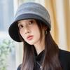 Autumn and Winter New Cap Women's Leisure Thousand Bird Plaid Bucket Hat Equestrian Hat