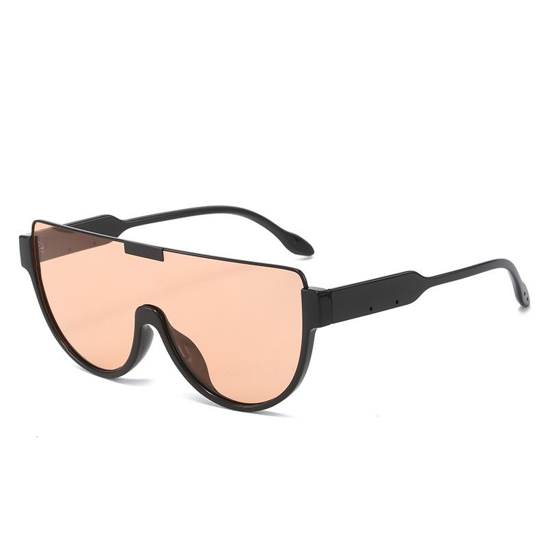 Integrated large frame sunglasses, European and American fashion half personalized metal toad sunglasses sunglasses