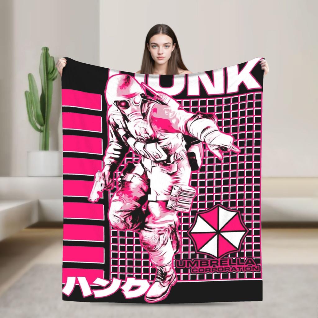 Leon Kennedy Blankets Resident Video Game Eviled Flannel Vintage Soft Throw Blanket for Home Spring/Autumn