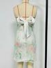 New Floral Lace-up Bandeau Bowknot Dress for Women