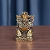 1Pcs Desktop Wealth Recruitment Decor Statue Gift Pure Brass Mini Gods Of Wealth Ornament For Home Office Living Room Accessory