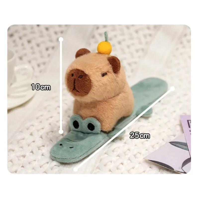Capybara Slap Snap Wrap Wristband Bracelet Kawaii Animal Plushie Cute Dog Cat Plush Hand Ring Soft Toys Creative Funny Gift
