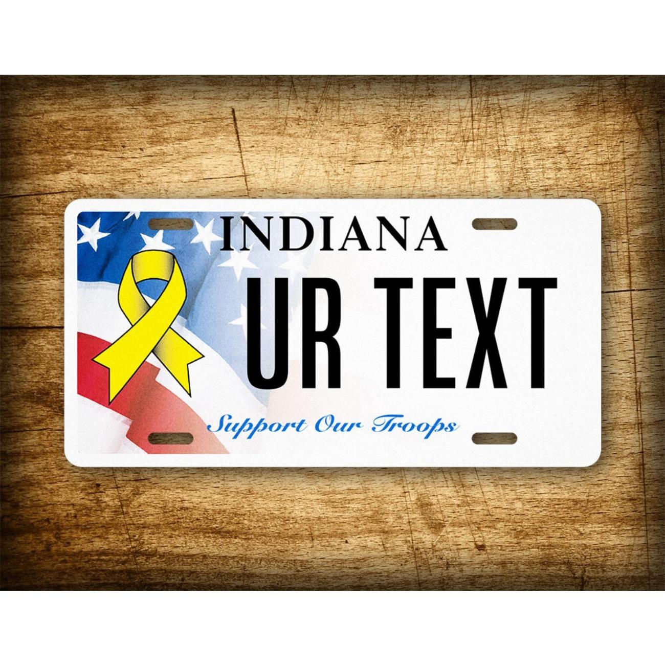 

Personalized Indiana Auto Tag Decorative Metal Tin Sign білий