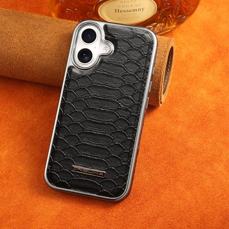 Suitable for Apple 16ProMax Phone Case, Python Skin Pattern IPhone15pro High-end 14 Full Package 13p Anti-drop 12