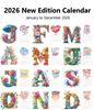 2026 DIY Diamond Painting 13-Page Desk Calendar with Cartoon Designs