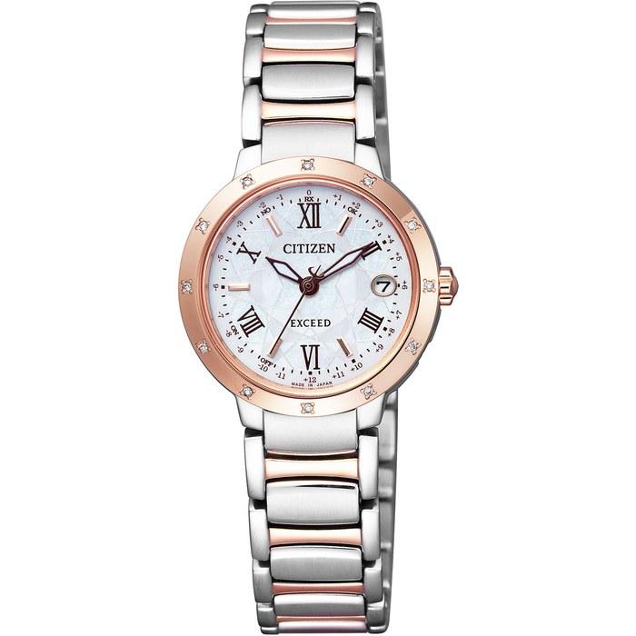 Citizen Citizen Exceed ES9334-58W Women's Eco-Drive Radio Watch, White Dial