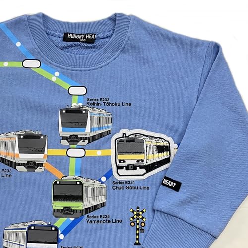 Kiejun Kids' JR Local Line Sweatshirt, Keihin-Tohoku Line, Chuo Line, Sobu Line, Yamanote Line, Yokosuka Line, Train, JR East Railroad Crossing, Route