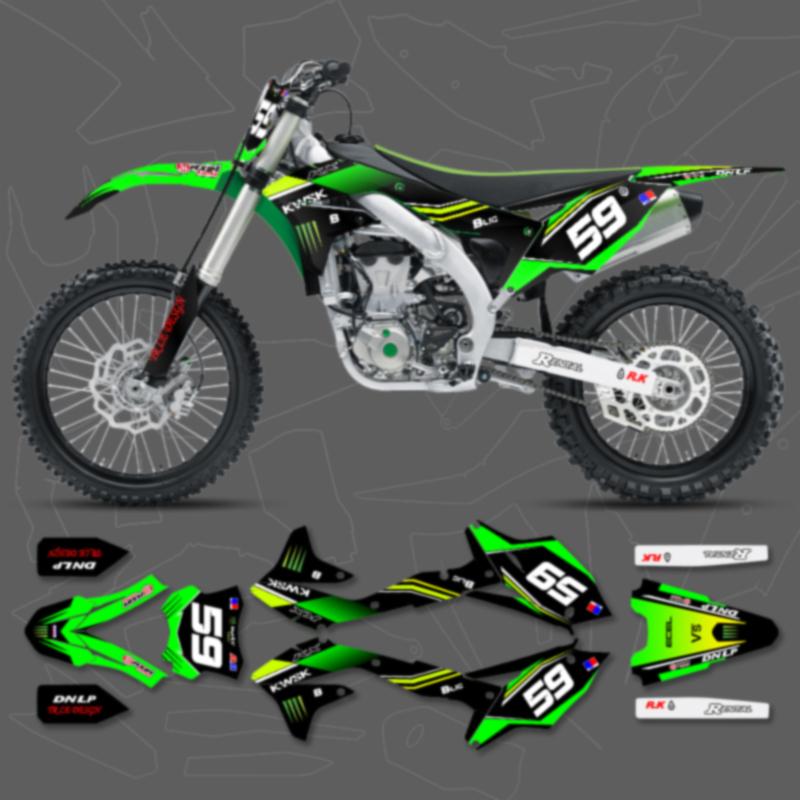 DSMTECH For Kawasaki Graphics Background Decals Stickers kits For 2016 2017 2018 KXF450 KX450F 007