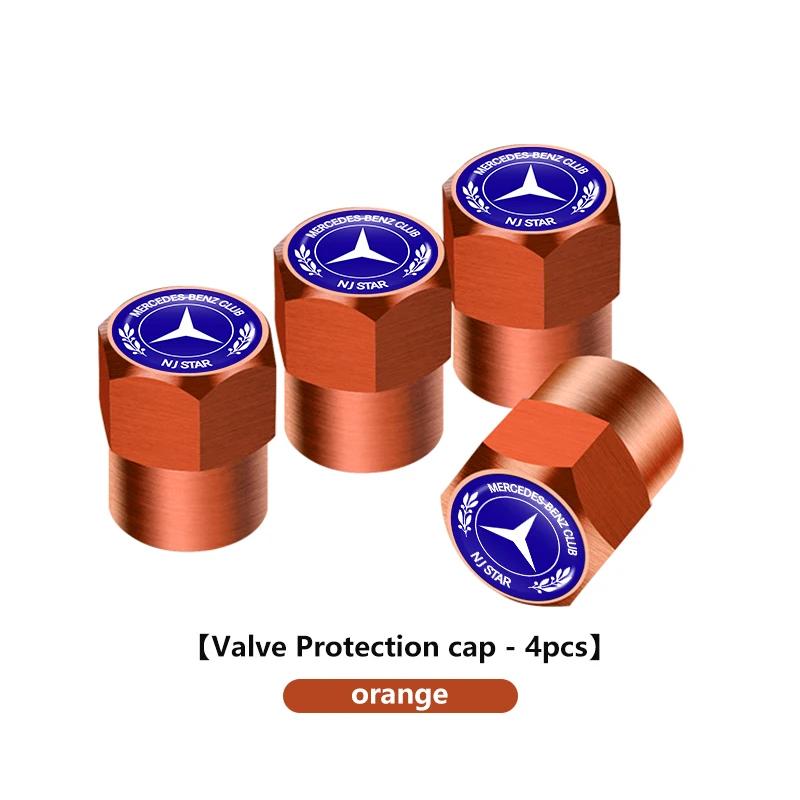 Car Sticker 4pcs Car Wheel Tire Valve Tyre Caps Universal Auto Accessories For Mercedes Benz CLK GLC W212 C200 C300 W203 W204 W2