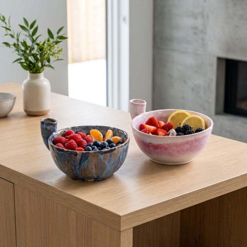 Self-Spinning Self-Rotating Berry Bowl Vortex-Style Fruit Cleaning Bowl Vegetable Washer