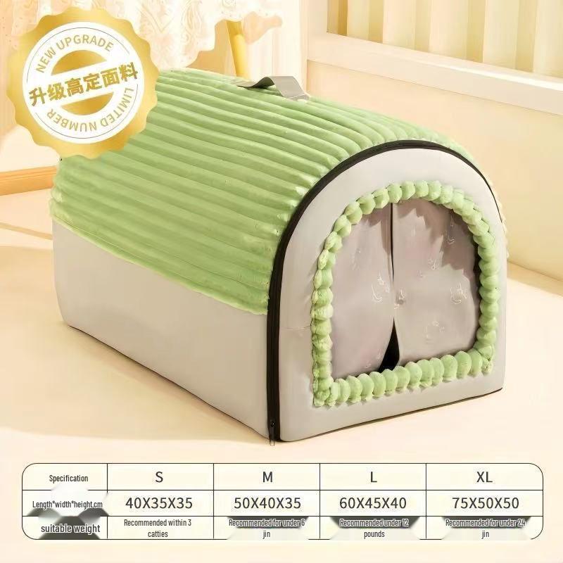 Cozy Cat & Dog Tent Bed - Washable, Detachable, All-Season Enclosed Shelter with Security.